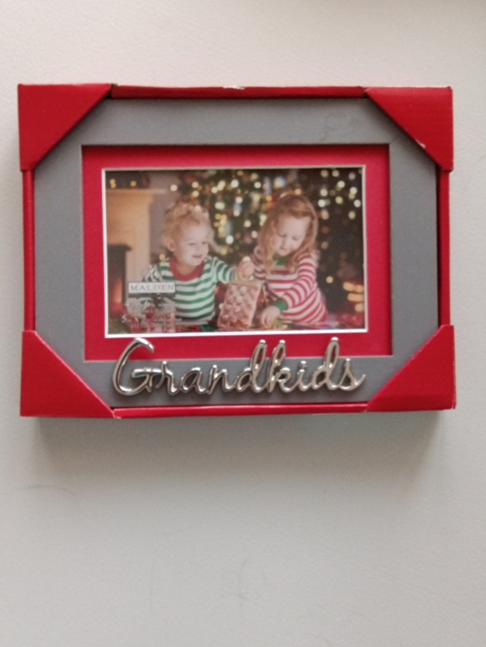 Malden Red and Gray "Grandkids" Wall Photo Frame